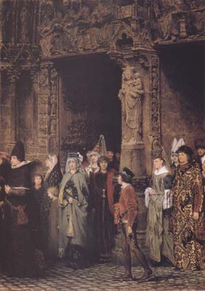 Alma-Tadema, Sir Lawrence Leaving Church in the Fifteenth Century (mk23)